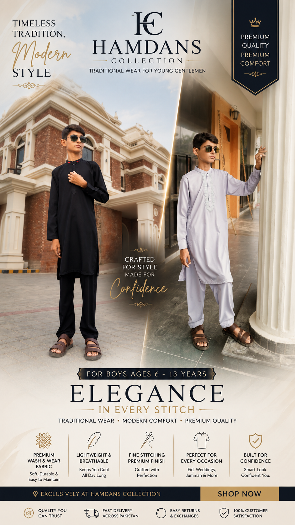 Combo Of Premium Black & Grey Shalwar Kameez | Wash & Wear |