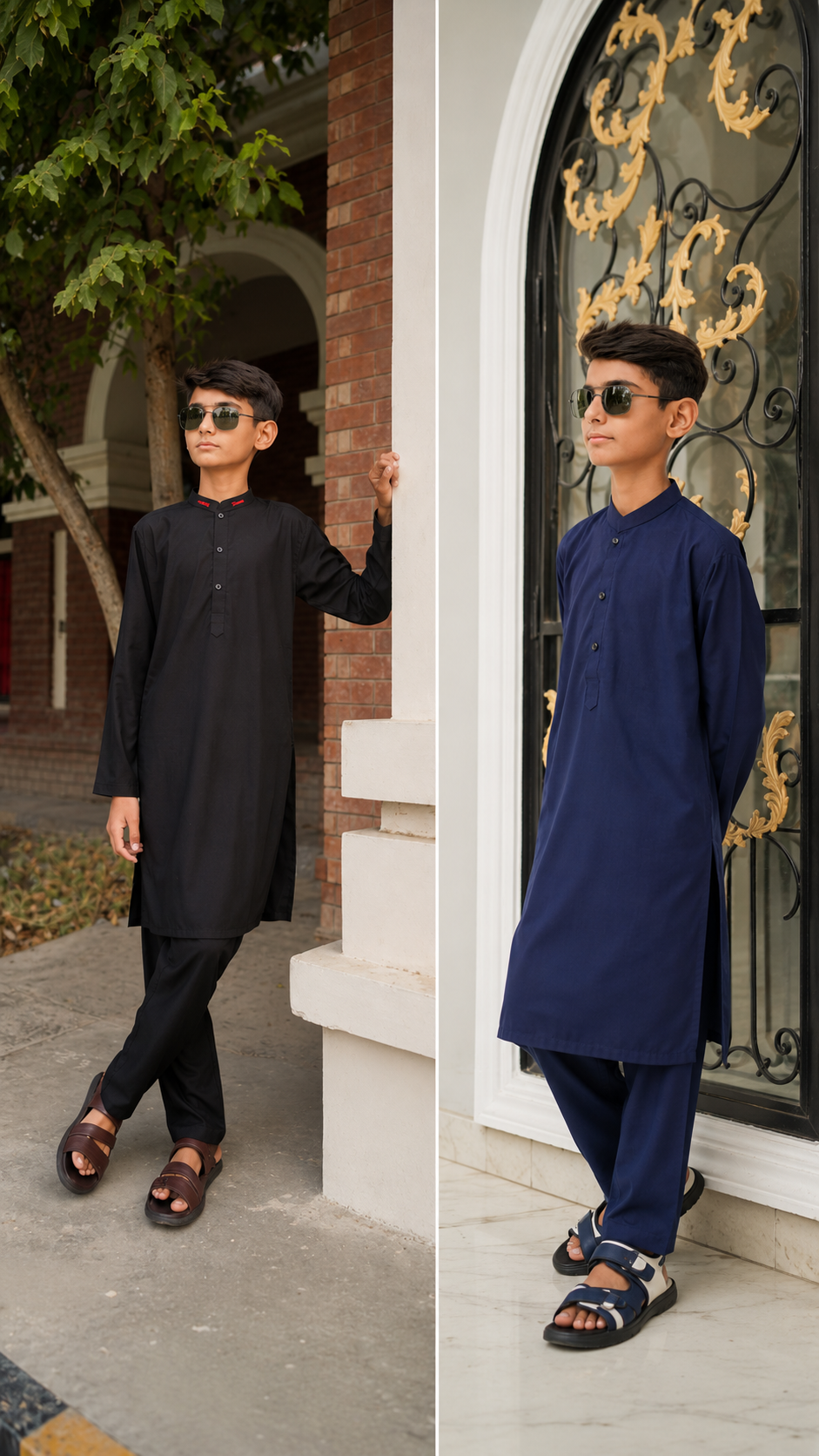 Combo Of Premium Black & Navy Blue Shalwar Kameez | Wash & Wear |