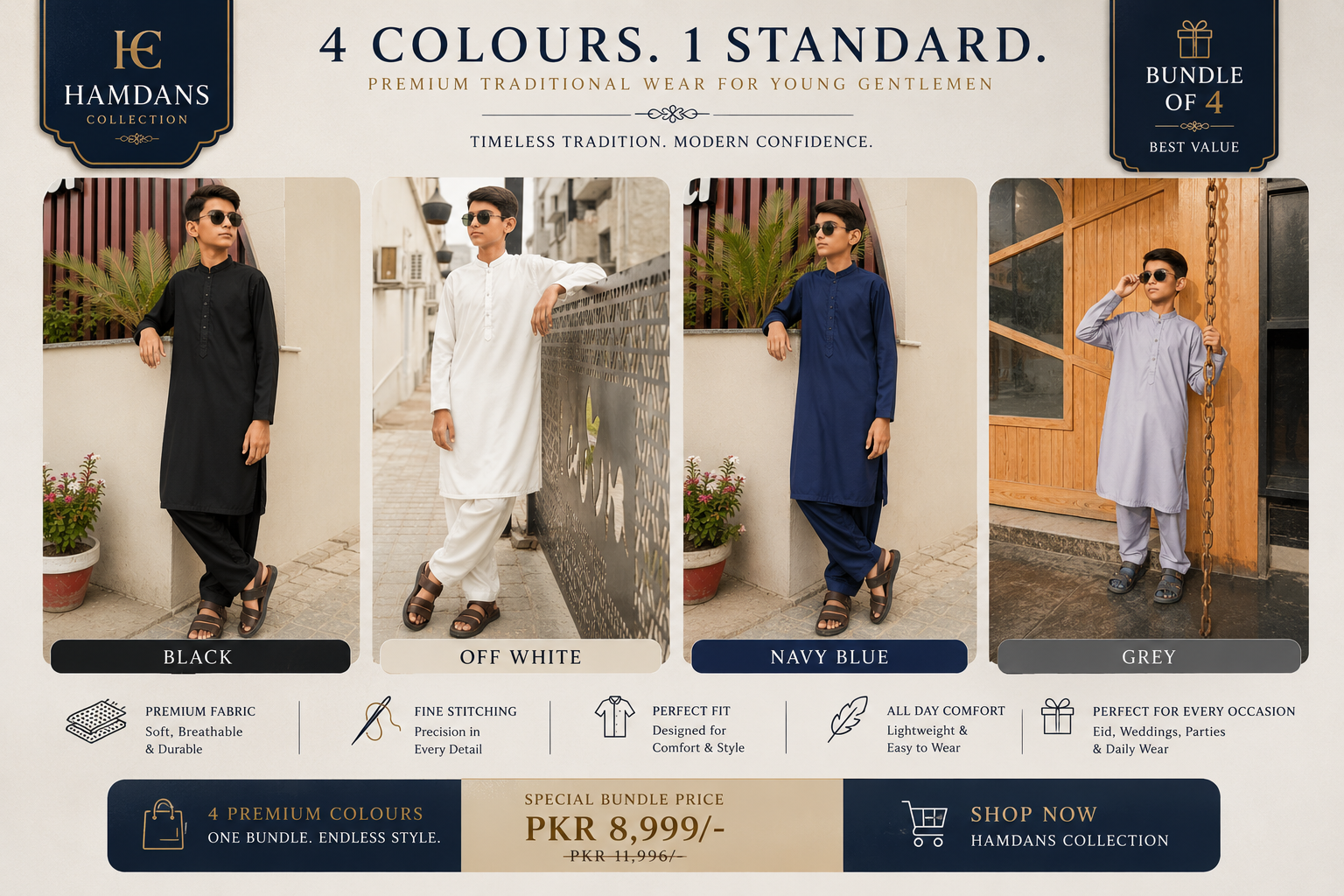 Four Together Premium Shalwar Kameez | Wash & Wear